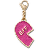 Pink Glitter BFF Charm Left