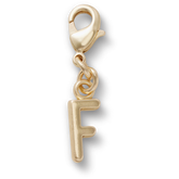 Gold Letter F Charm