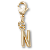Gold Letter N Charm