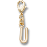 Gold Letter U Charm