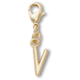 Gold Letter V Charm