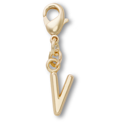 Gold Letter V Charm