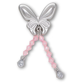 Silver Beaded Meta Butterfly