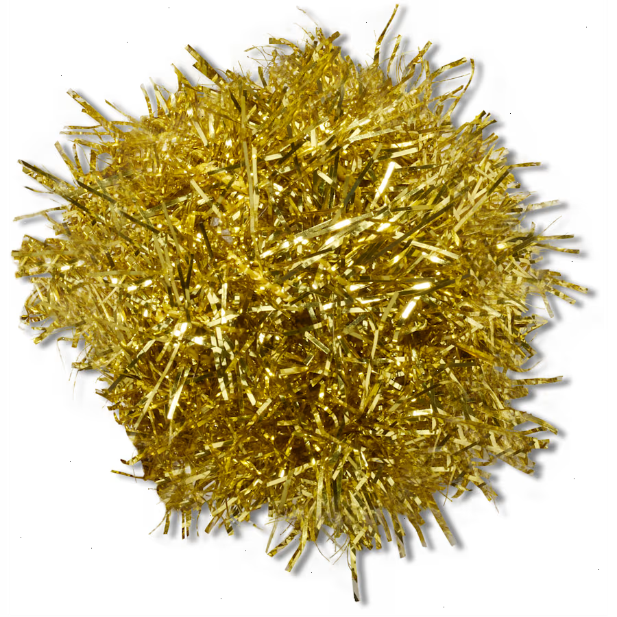 Gold Tinsel Pom