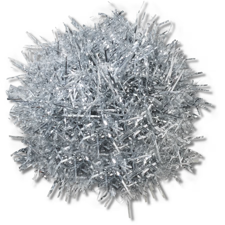 Silver Tinsel Pom