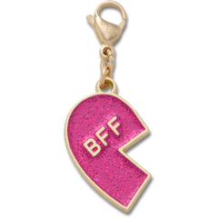 Pink Glitter BFF Charm Left