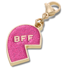Pink Glitter BFF Charm Left