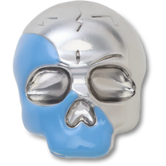 Silver and Blue Enamel Skull