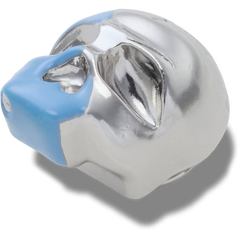 Silver and Blue Enamel Skull