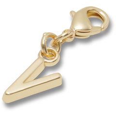 Gold Letter V Charm