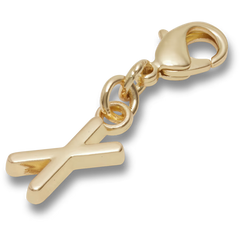Gold Letter X Charm