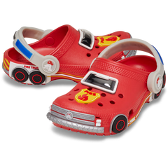 Toddler Classic IAM Fire Truck Lights Backstrap Clog